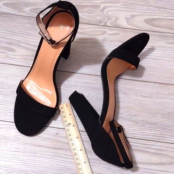 (38-2940) Women's Suede High Heel Open Toe Sz 10 - Picture 5 of 12